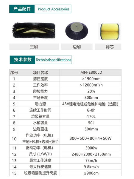 新型全封闭自卸式丁青扫地机MN-E800LD